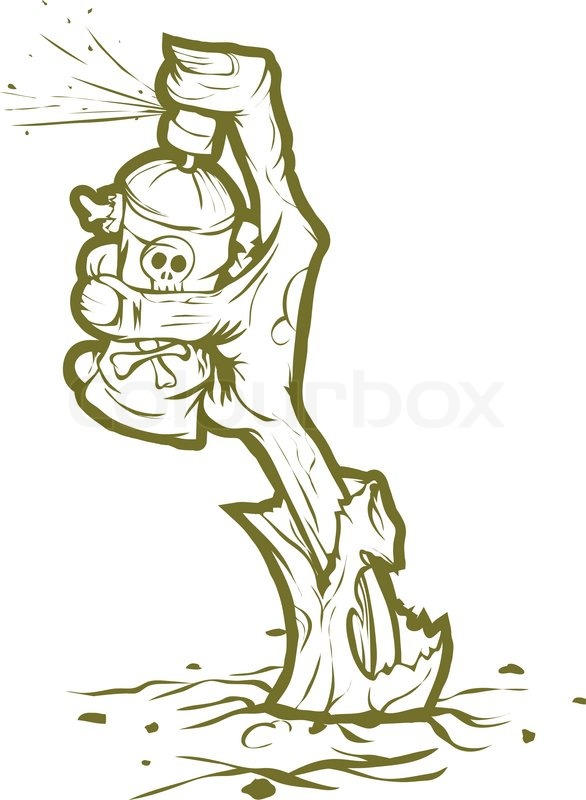 586x800 Zombie Hand Paints Graffiti Stock Vector Colourbox