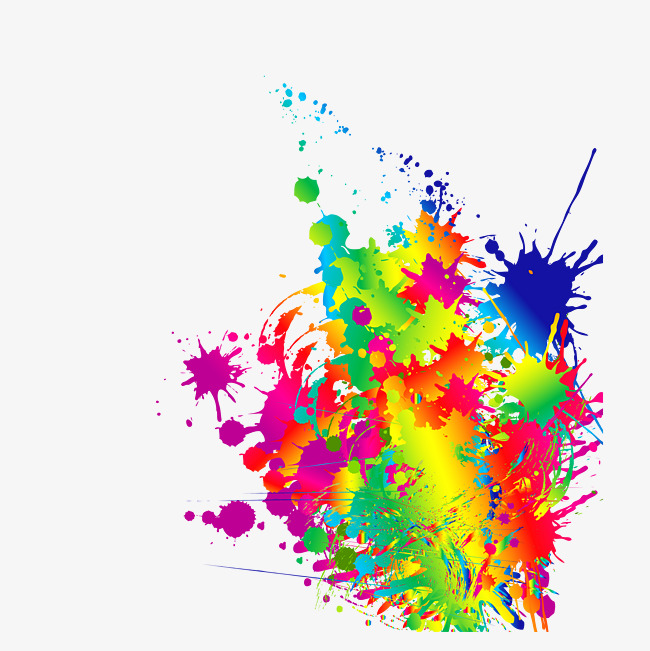 650x651 Colorful Color Ink Graffiti Vector Material, Color Vector