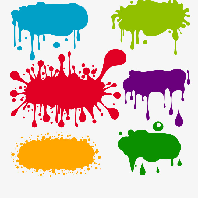 650x651 Colorful Color Ink Graffiti Vector Material, Colorful Color Ink