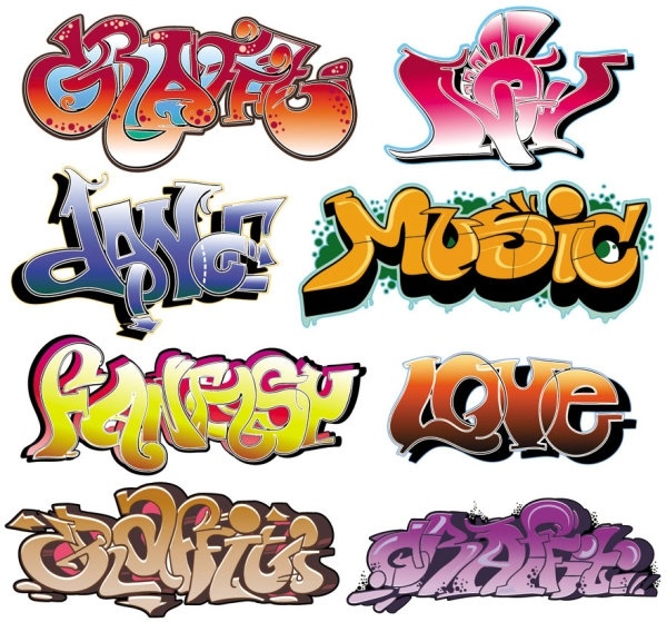 600x559 Beautiful Graffiti Font Design 02 Vector Free Vector In