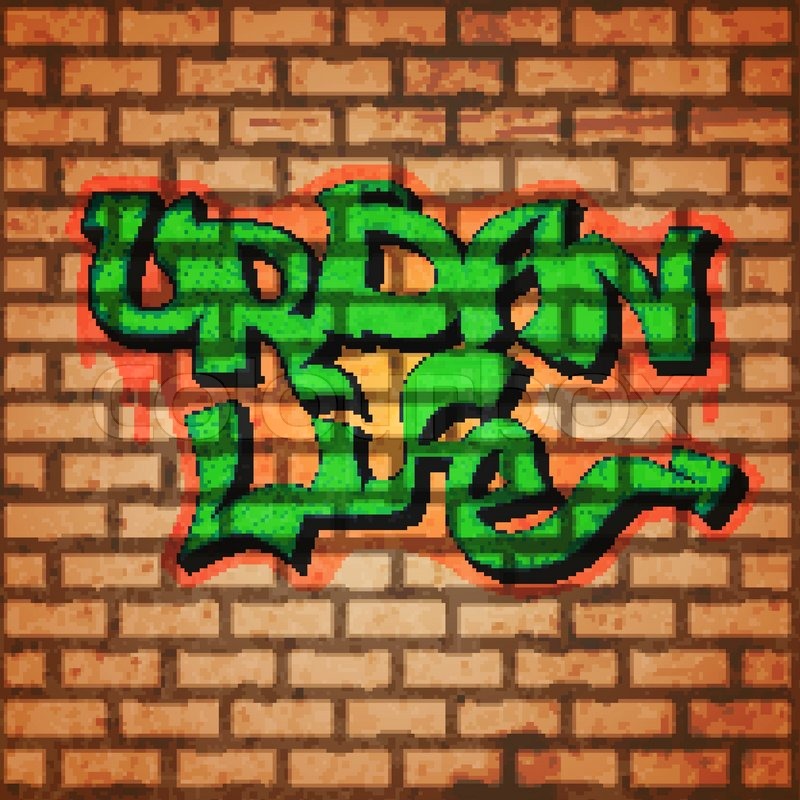 800x800 Graffiti Concept With Brick Wall And Urban Life Letters Background