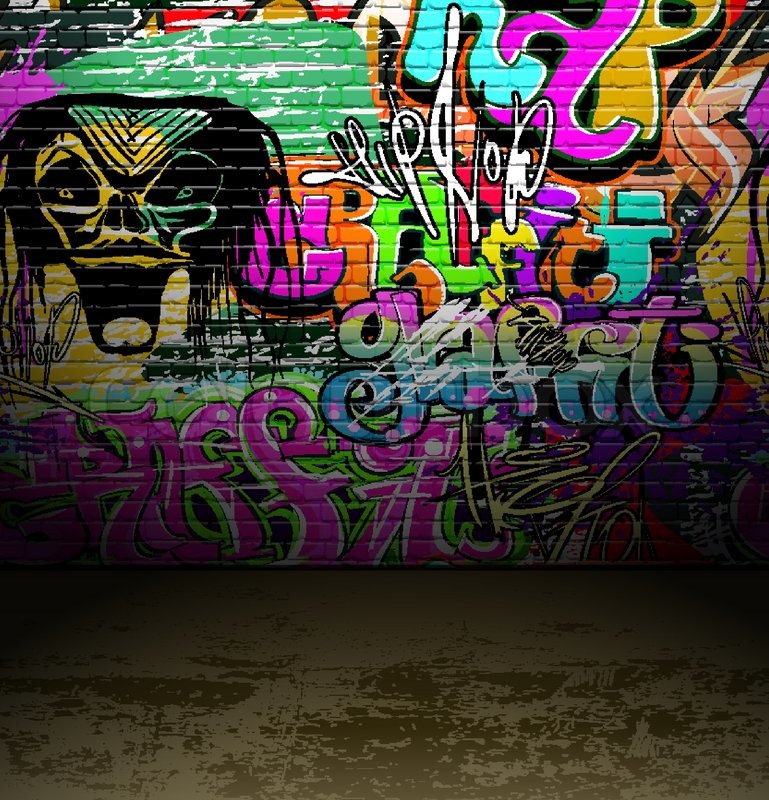 769x800 Graffiti Wall Urban Street Art Painting Stock Vector Colourbox