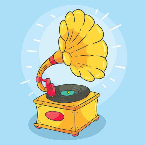 490x490 Hand Drawn Gramophone Vector