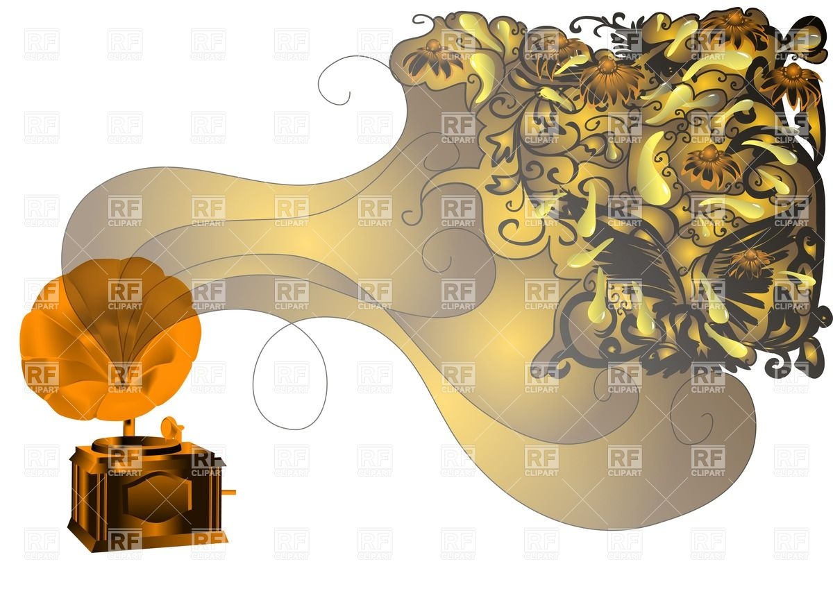 1200x849 Retro Music Background With Gramophone Vector Image Vector