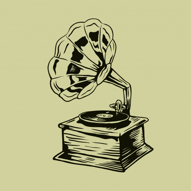 626x626 Vintage Hand Drawn Gramophone Vector Vector Premium Download