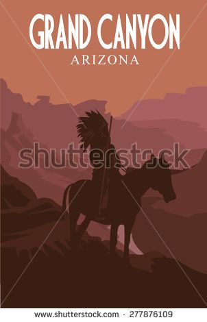 302x470 Grand Canyon National Park. Retro Poster. Vector Illustration