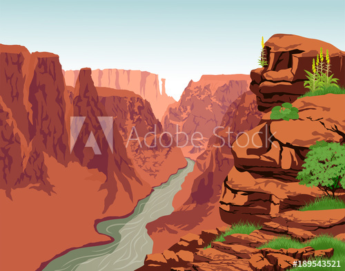 500x393 Vector Colorado River In Grand Canyon National Park