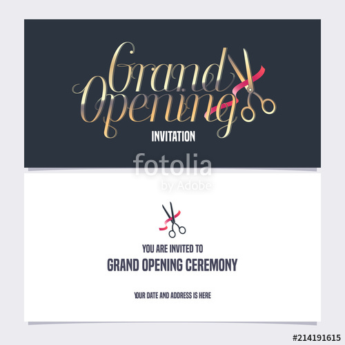 500x500 Grand Opening Banner Vector Invitation Stock Image And Royalty