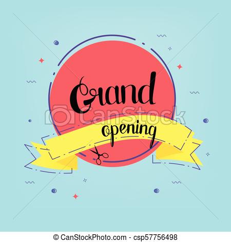 450x470 Grand Opening Banner. Vector Illustration.