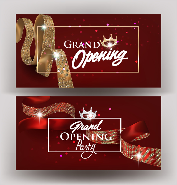 600x629 Beautiful Grand Opening Invitation Banners With Silk Ribbons