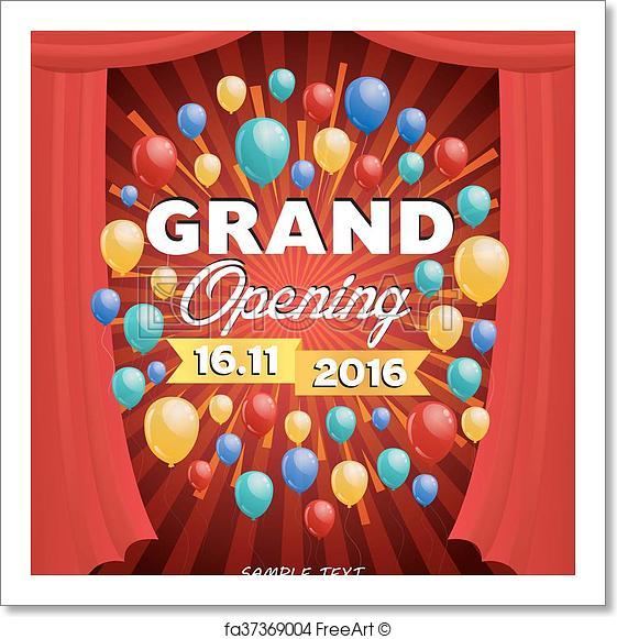 561x581 Free Art Print Of Grand Opening Banner Design Vector Illustration