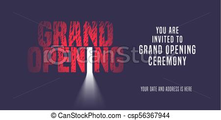 450x244 Grand Opening Vector Banner, Illustration, Invitation Card