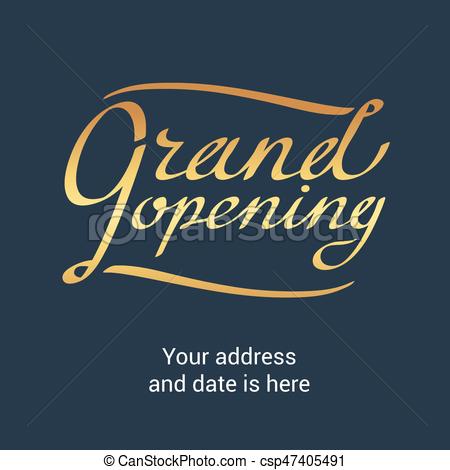 450x470 Grand Opening Vector Banner. Template Festive Design Element