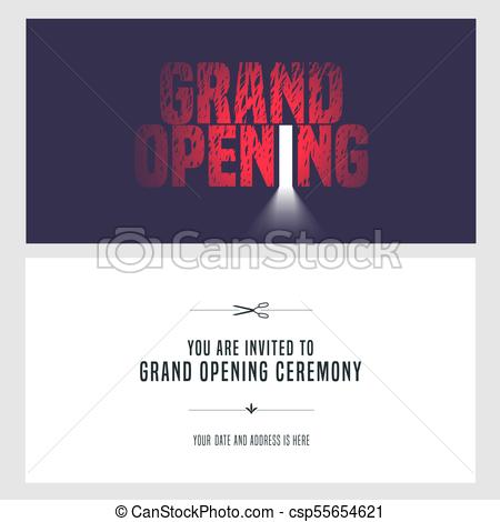 450x470 Grand Opening Vector Illustration, Invitation Card For New Store