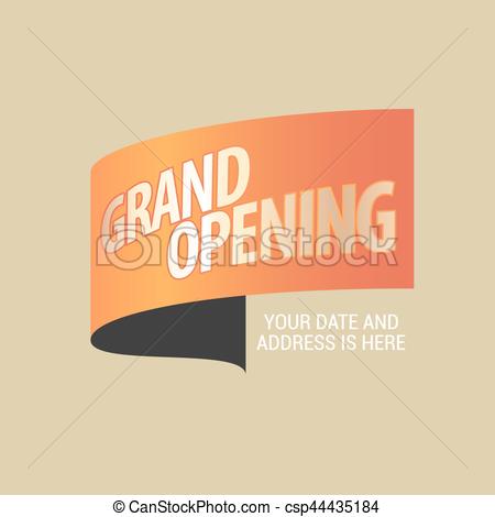 450x470 Grand Opening Vector Illustration. Template Design Element