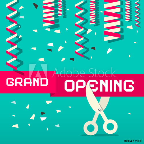 500x500 Retro Grand Opening Vector Illustration