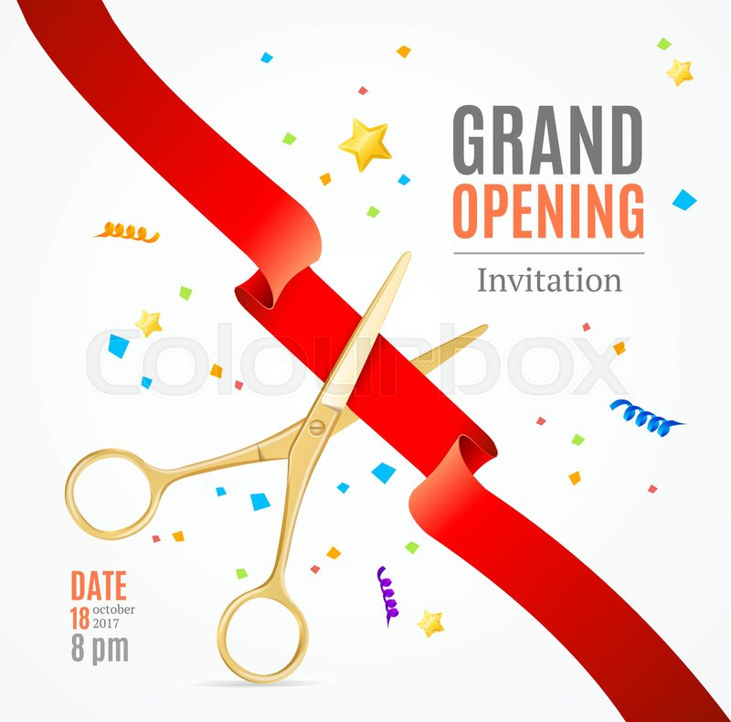 800x790 Grand Opening Invitation Card On A White Background Witch Gold