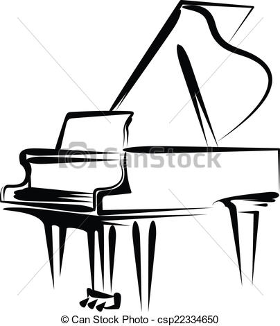 404x470 Simple Vector Illustration Of A Grand Piano.
