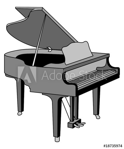 417x500 Grand Piano Vector