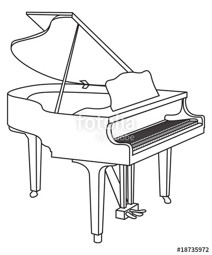 417x500 Outline Of A Grand Piano Vector Stock Image And Royalty Free