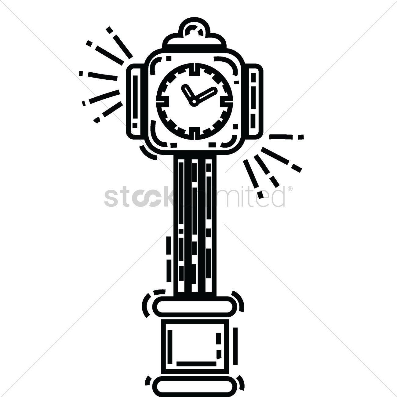 1300x1300 Grandfather Clock Vector Image