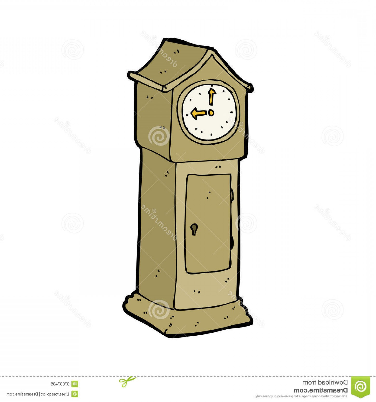 1560x1668 Royalty Free Stock Photo Cartoon Grandfather Clock Hand Drawn