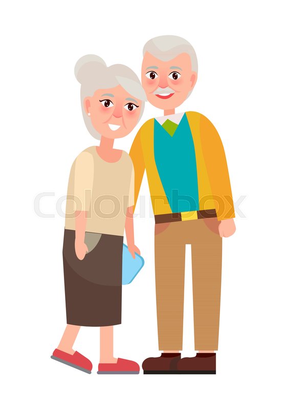 559x800 Grandma And Grandpa Vector Illustration Isolated On White