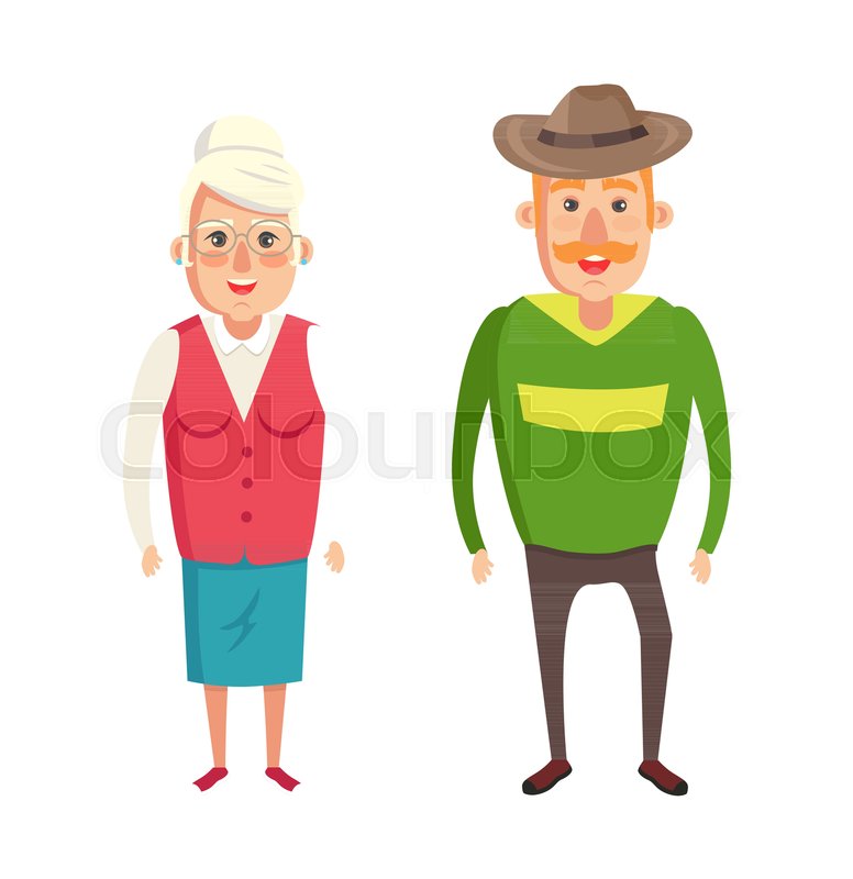 776x800 Grandmother And Grandfather Couple, Elderly People In Formal Wear