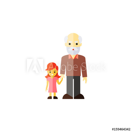 500x500 Isolated Grandchild Flat Icon. Grandpa Vector Element Can Be Used