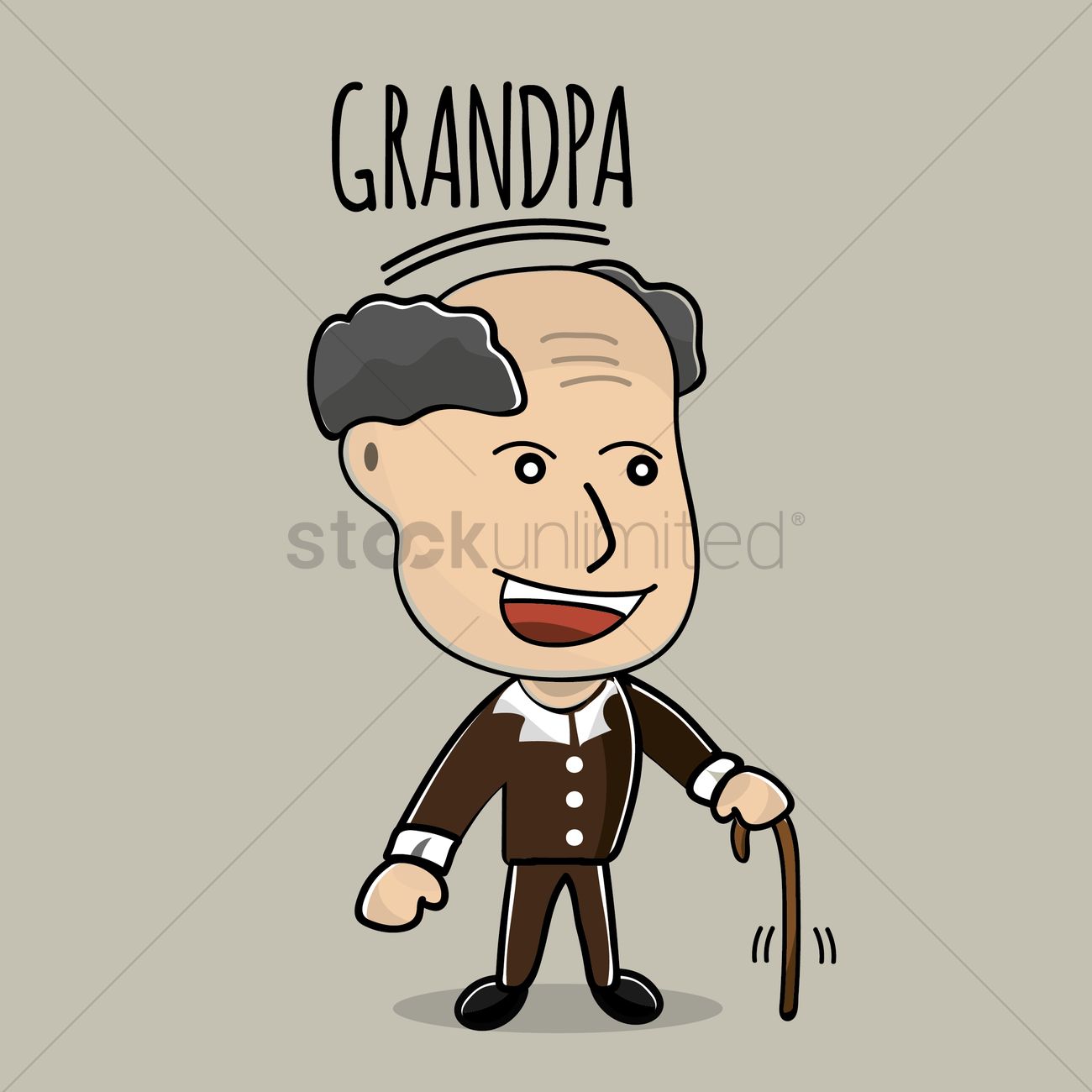 1300x1300 Cute Little Grandpa Vector Image