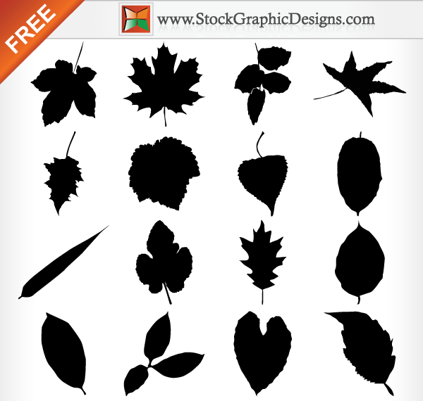 600x570 Free Leaf Silhouettes Vector Collection 123freevectors