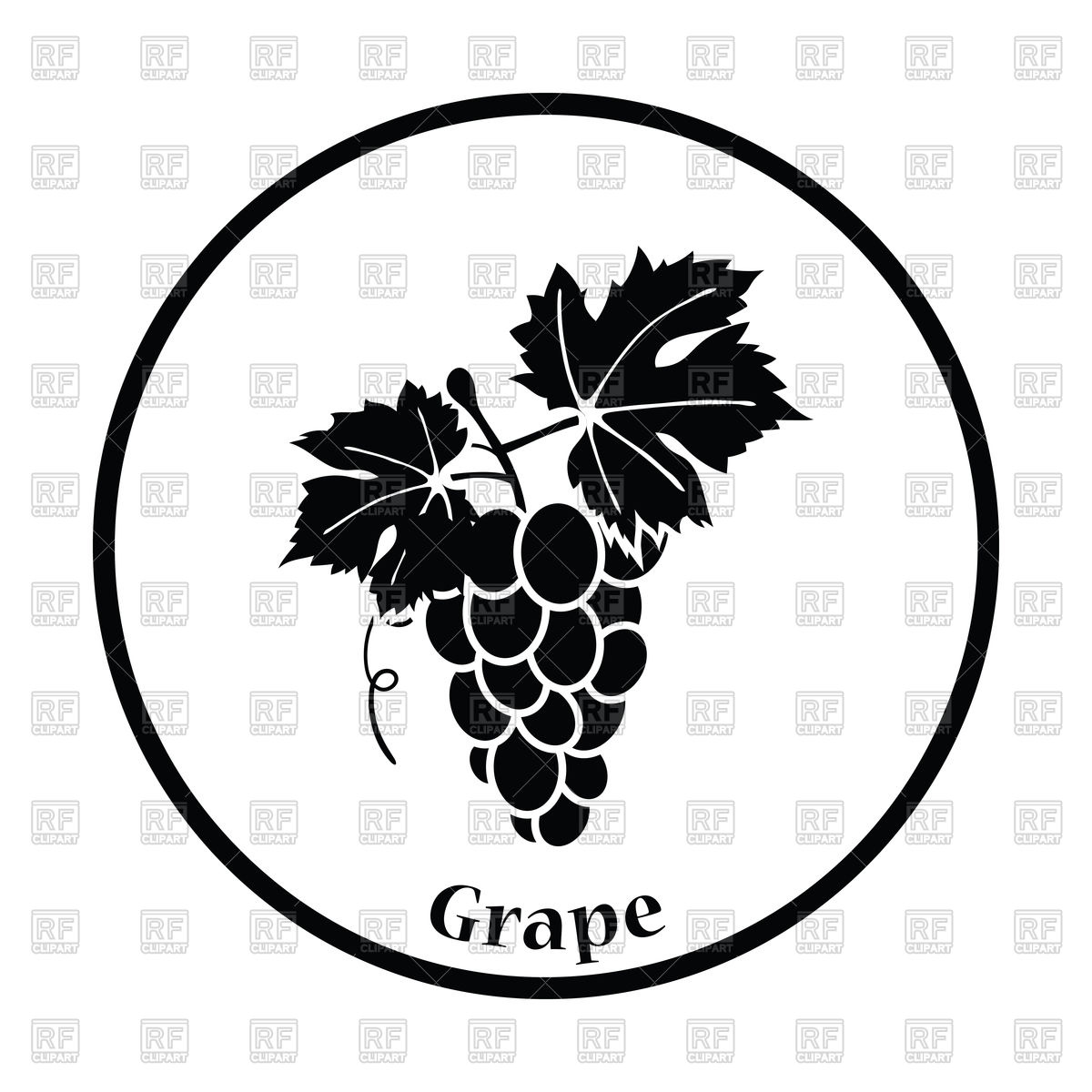1200x1200 Thin Circle Design Icon Of Grape Vector Image Vector Artwork Of