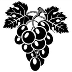 235x235 Grape Vector Art Illustration Laser Engraving