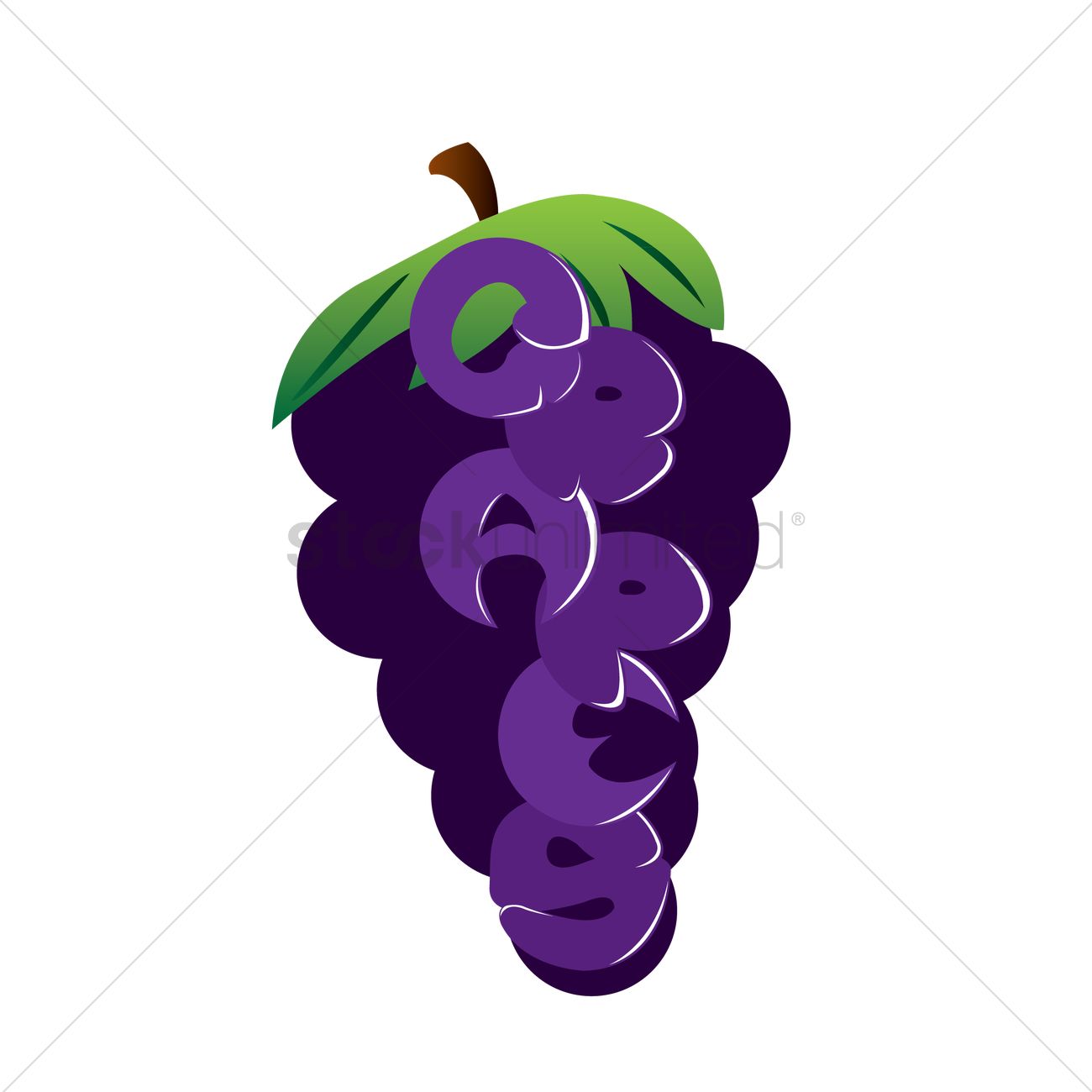 1300x1300 Free Typography Of The Word Grapes Vector Image