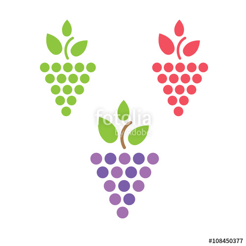 500x500 Grapes Vector Isolated. Grapes Icon. Grapes Logo. Grapes Wine Or