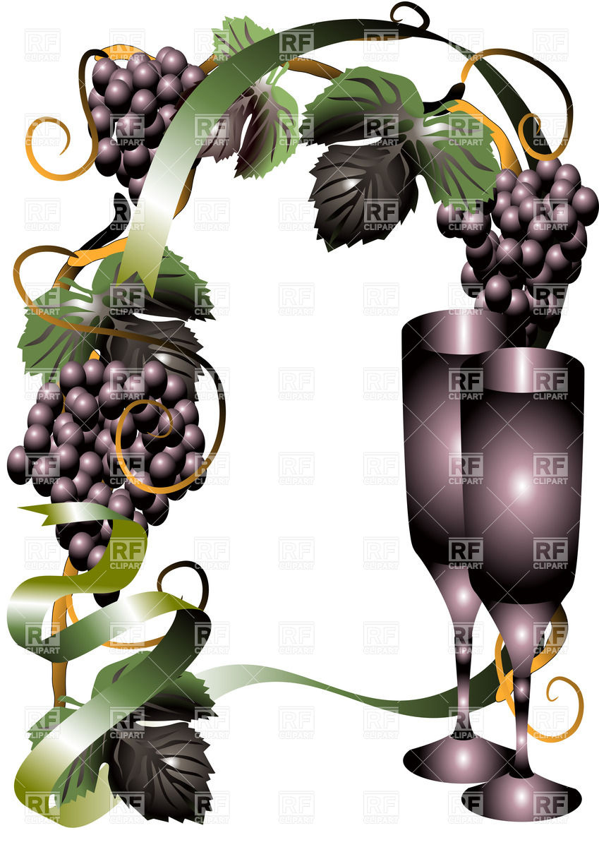 849x1200 Wine Glasses And Grape Vector Image Vector Artwork Of Plants And