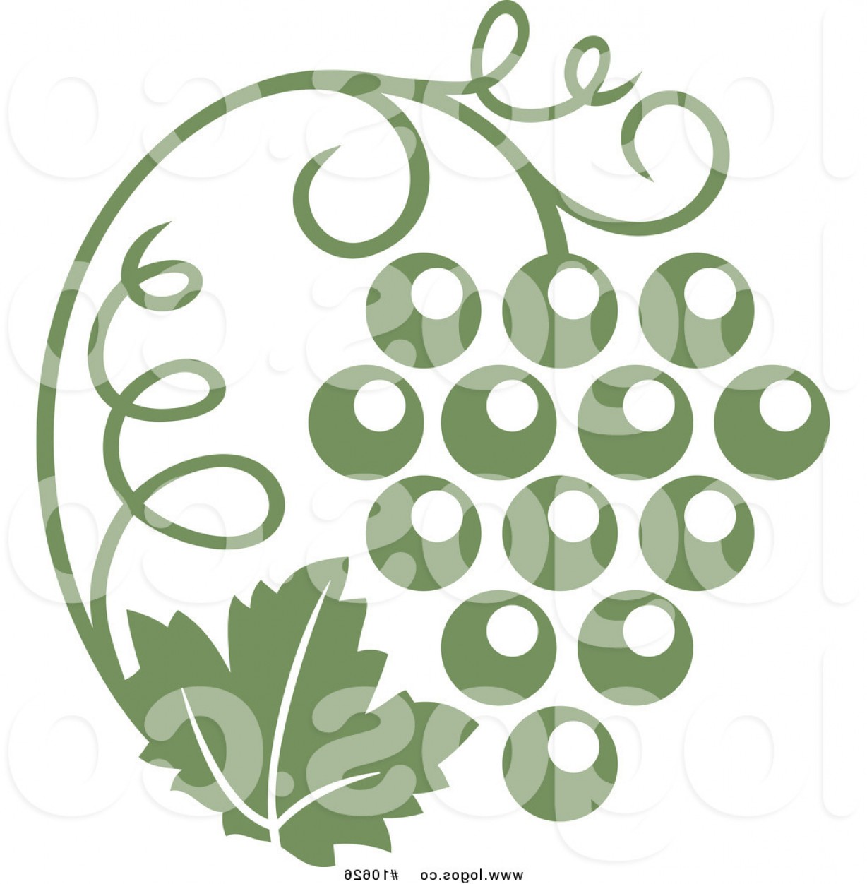 1228x1252 Royalty Free Clip Art Vector Logo Of An Olive Green Grape Vine And