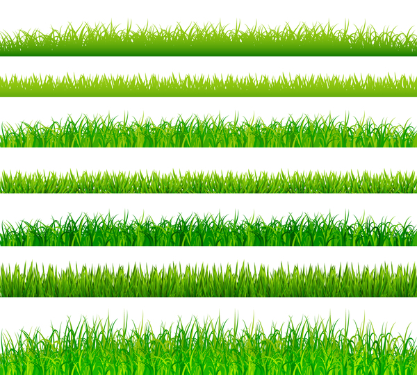600x540 Green Grass Border Set Vector Free Download