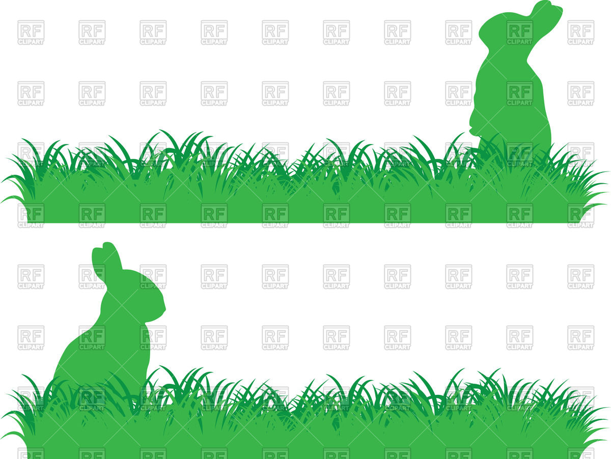 1200x902 Silhouette Of Bunny In Green Grass Vector Image Vector Artwork