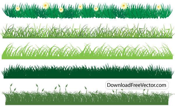 600x365 Free Vector Grass 123freevectors
