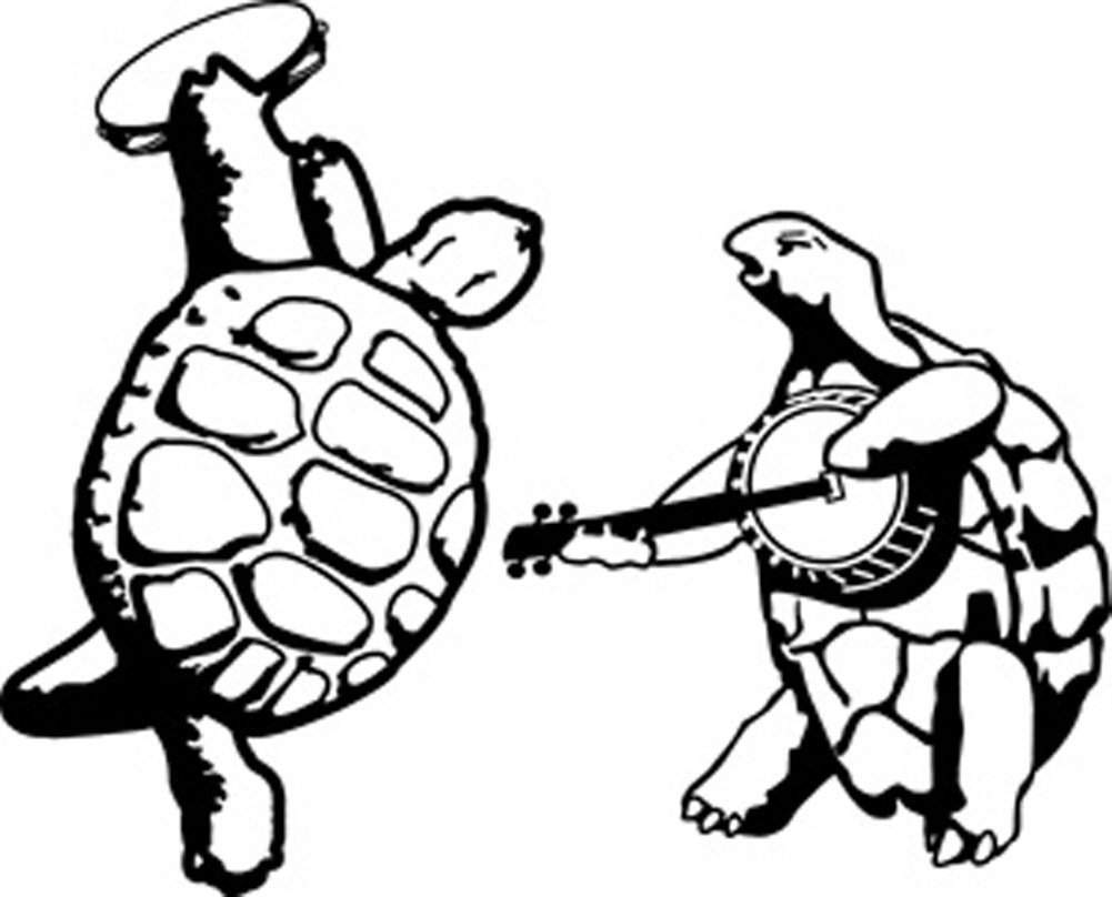 Grateful Dead Dancing Turtles Sketch Coloring Page