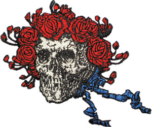 300x250 Grateful Dead Woodcut Bertha Roses Patch