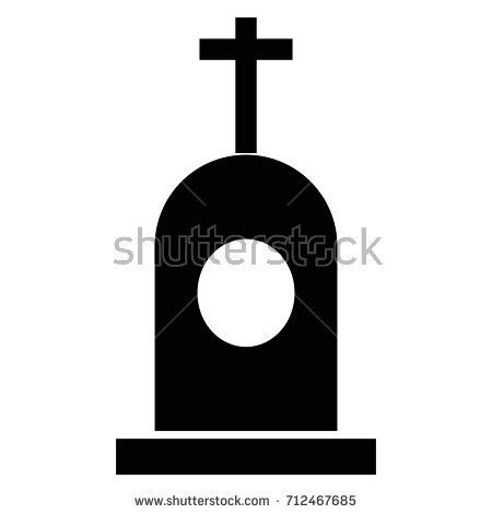 450x470 Grave Vector Black Icon On White Background. Popular