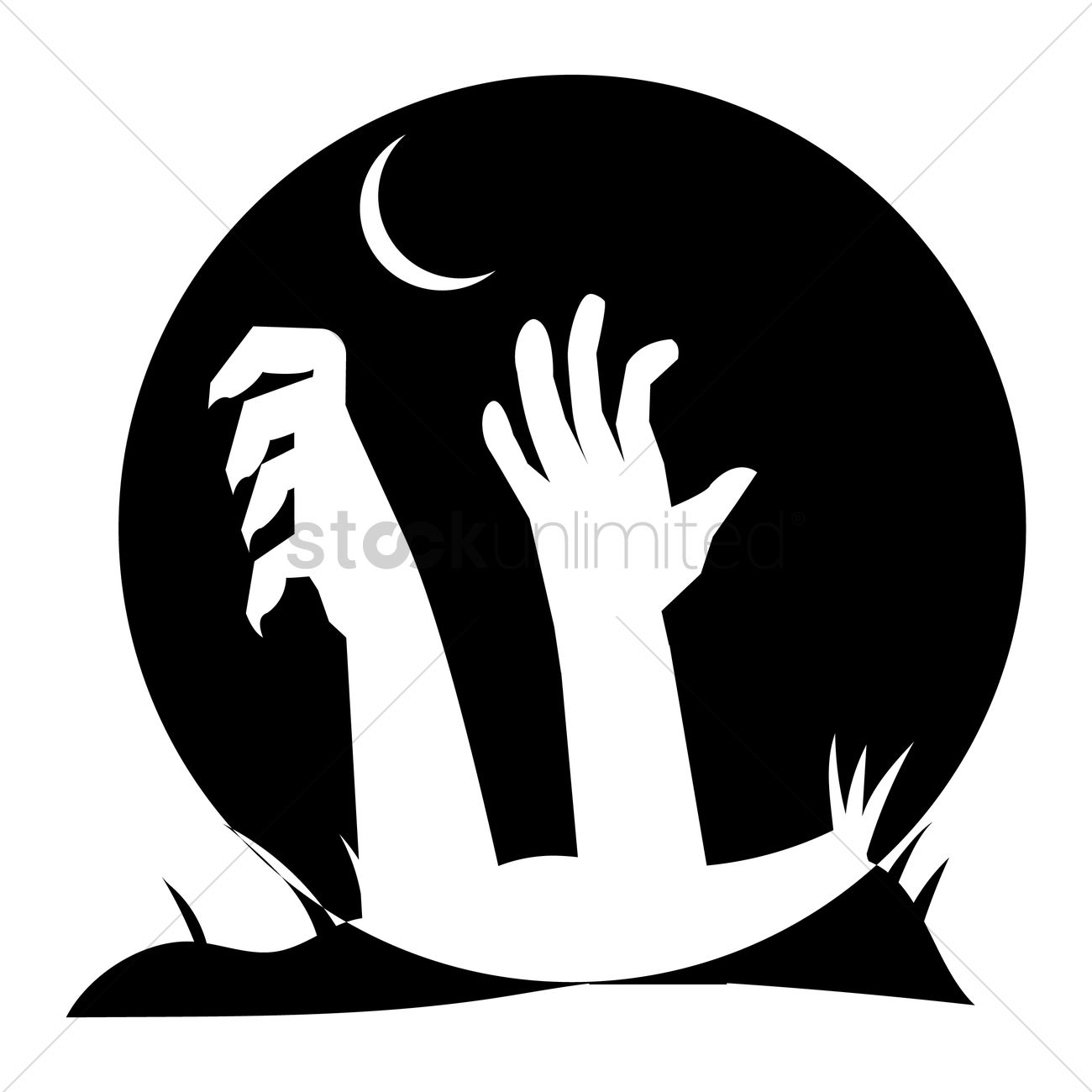 1300x1300 Silhouette Of Hands Coming Out From Grave Vector Image