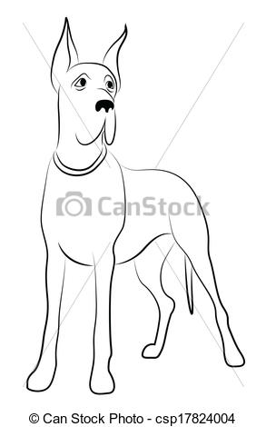 293x470 Great Dane Dog Contour Silhouette.