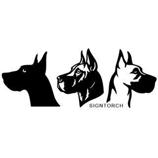 320x320 Signtorch Sample Vector Art Great Dane Heads Vector Graphics