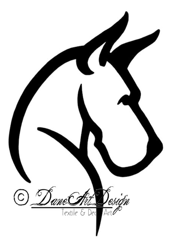 570x819 Large Great Dane Head Decal With Cropped Ears From Daneart Design