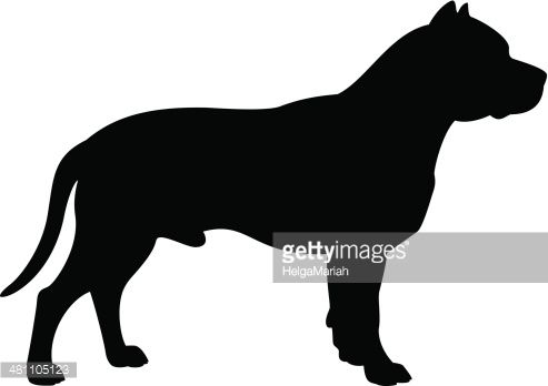 493x348 Vector Art Staffordshire Bull Terrier Silhouette Dog