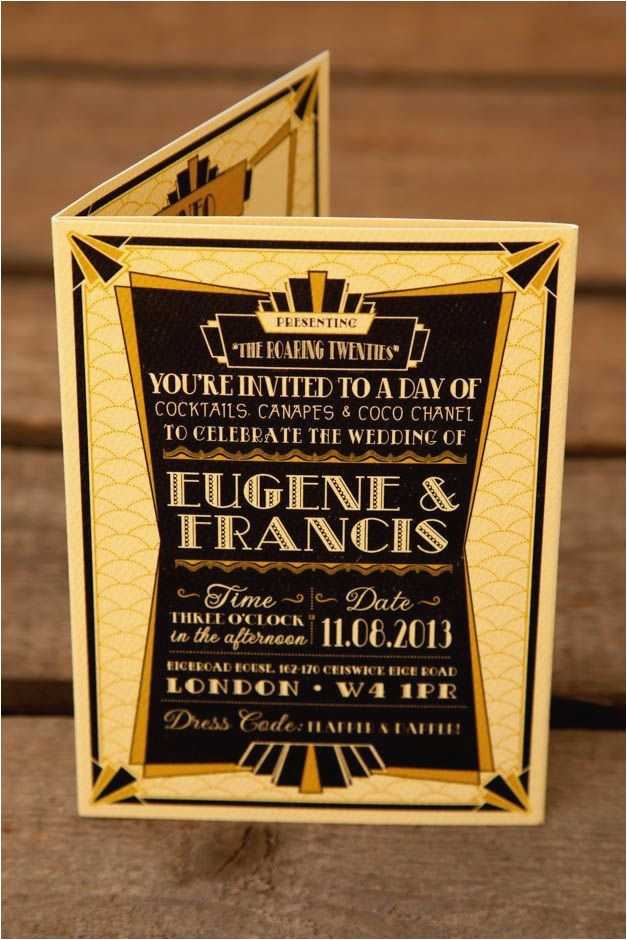 627x940 Great Gatsby Wedding Invitation Best Of Art Deco Wedding