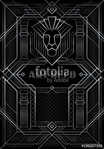 350x500 The Great Gatsby Style Vector, Abstract Lion Geometric Patterned
